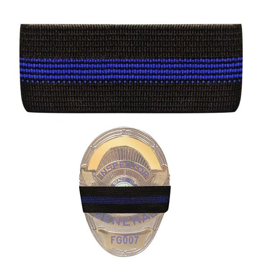 Badge Mourning Band With Blue Stripes
