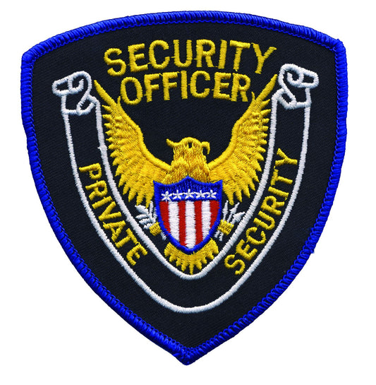 SECURITY OFFICER SHOULDER PATCH (GOLD ON BLACK/BLUE)