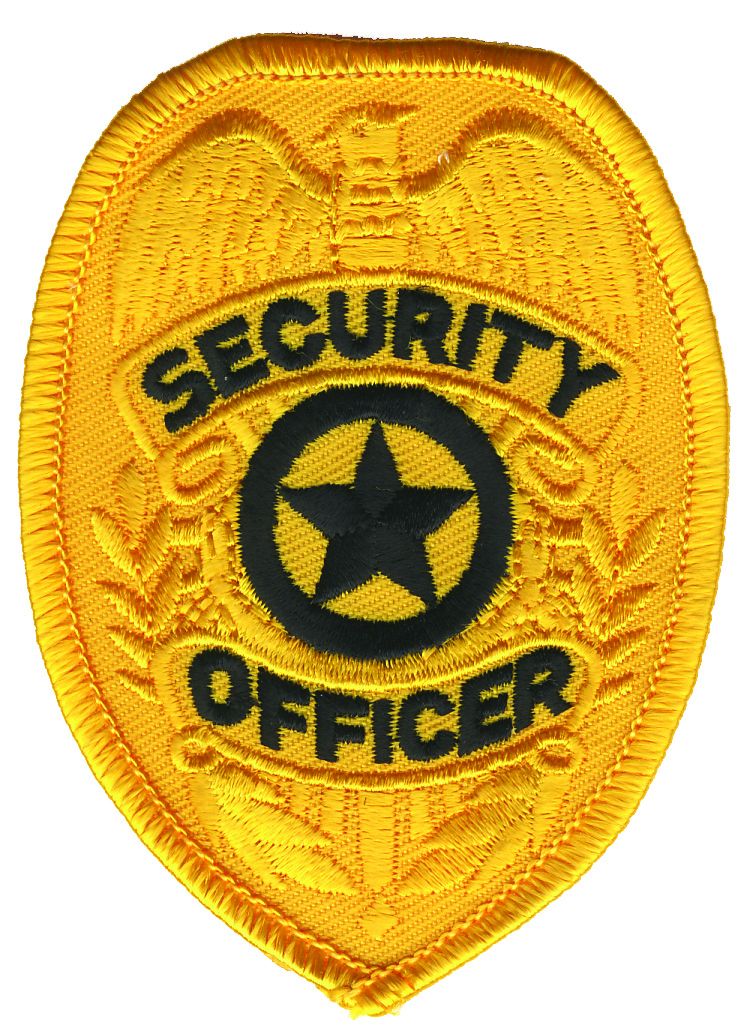 SECURITY OFFICER CHEST EMBLEM (BLACK ON GOLD)