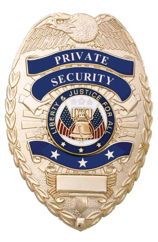 PRIVATE SECURITY GOLD SHIELD BADGE