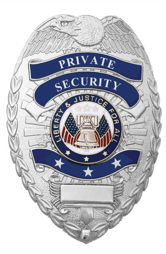 PRIVATE SECURITY SILVER SHIELD BADGE