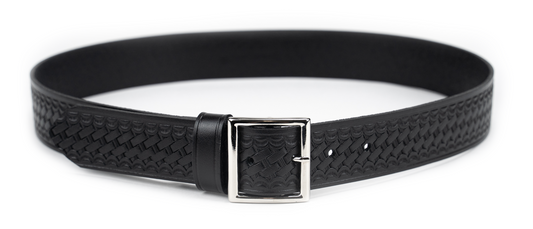 Basket Weave Leather 1.5" Trouser Belt