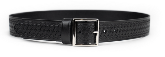 Basket Weave Leather 1.5" Trouser Belt