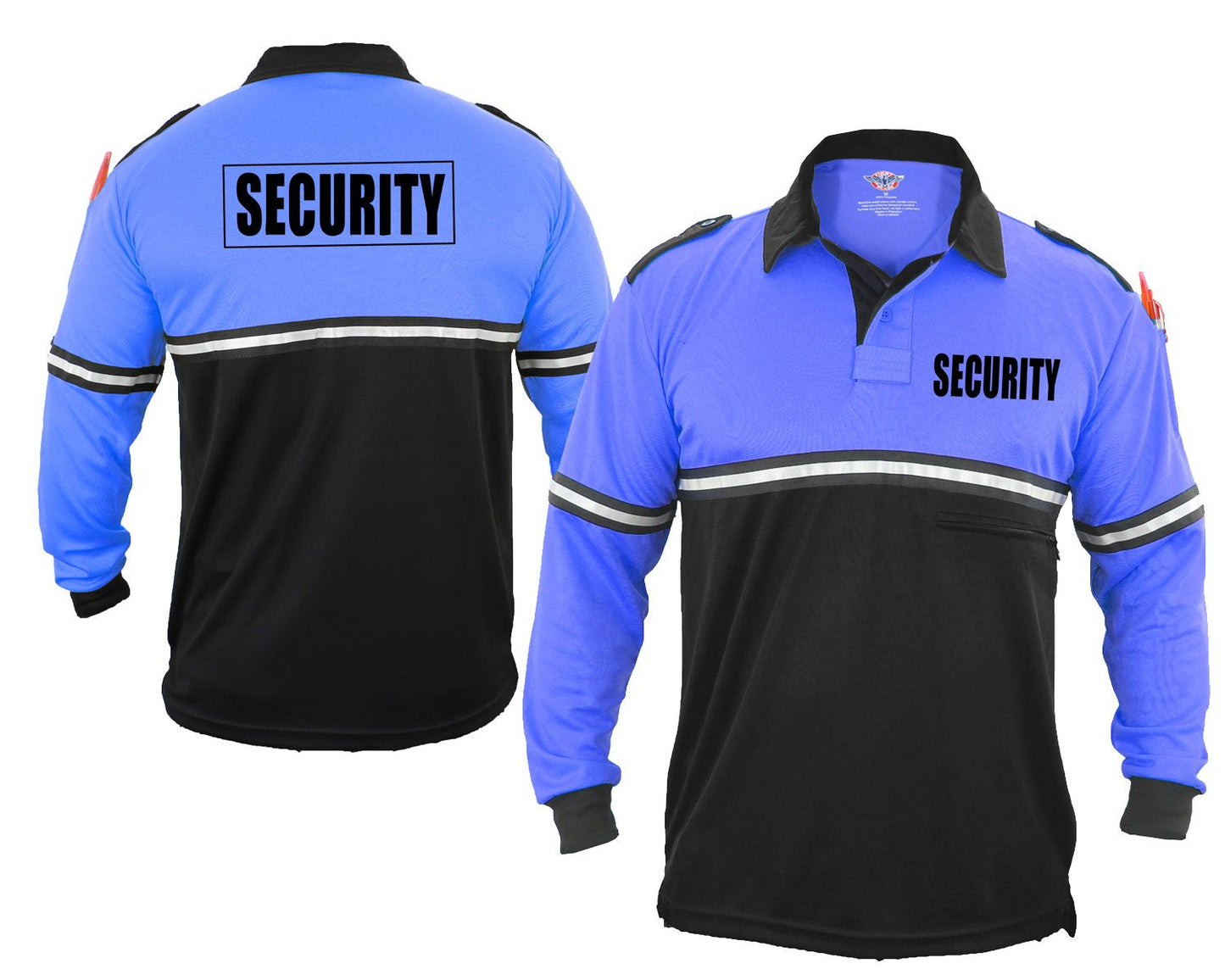 Two Tone Long Sleeve Polo Shirt With Security ID