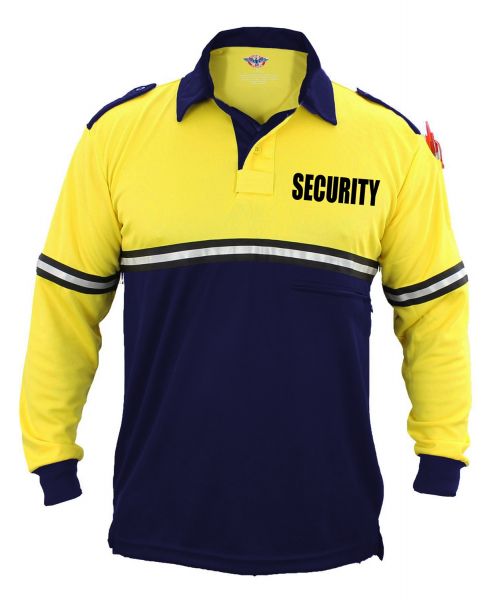 Two Tone Long Sleeve Polo Shirt With Security ID